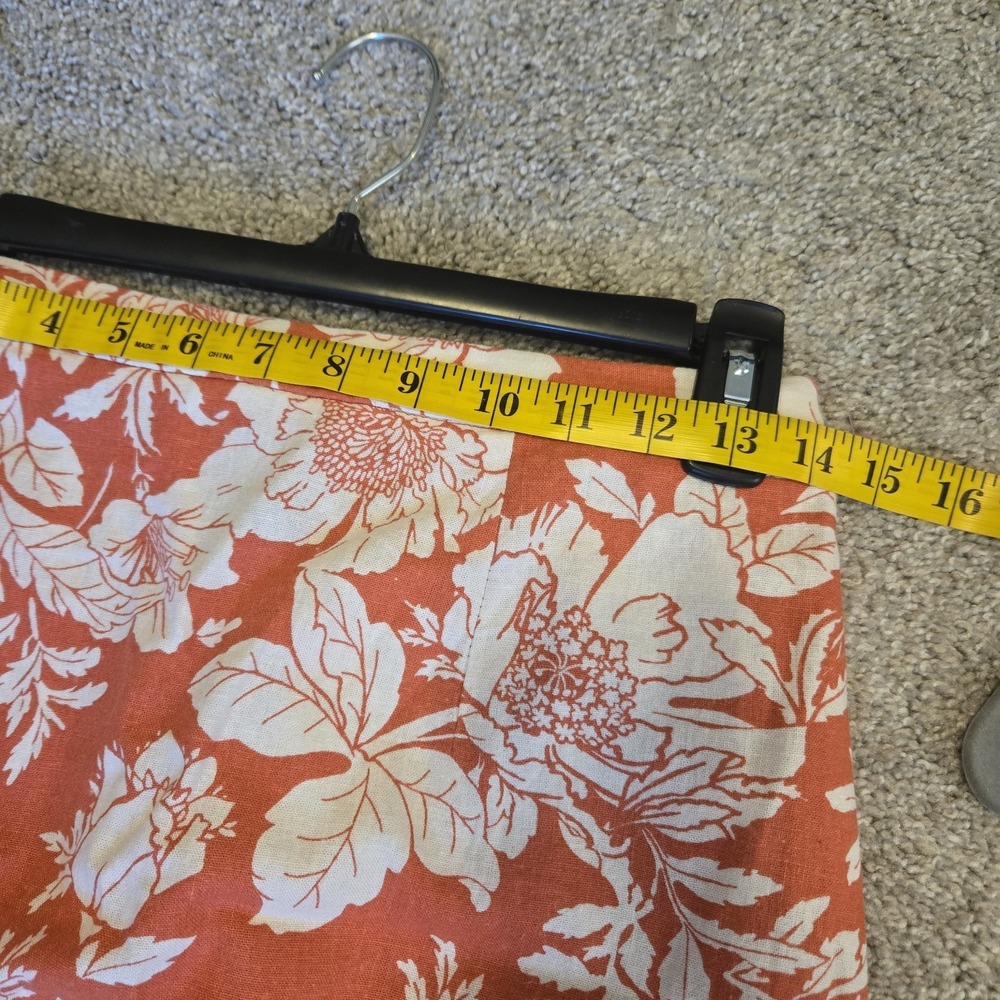 Old Navy Linen Blend Column Small Medium Orange Floral Tank Maxi Skirt Slit Set - Picture 13 of 15